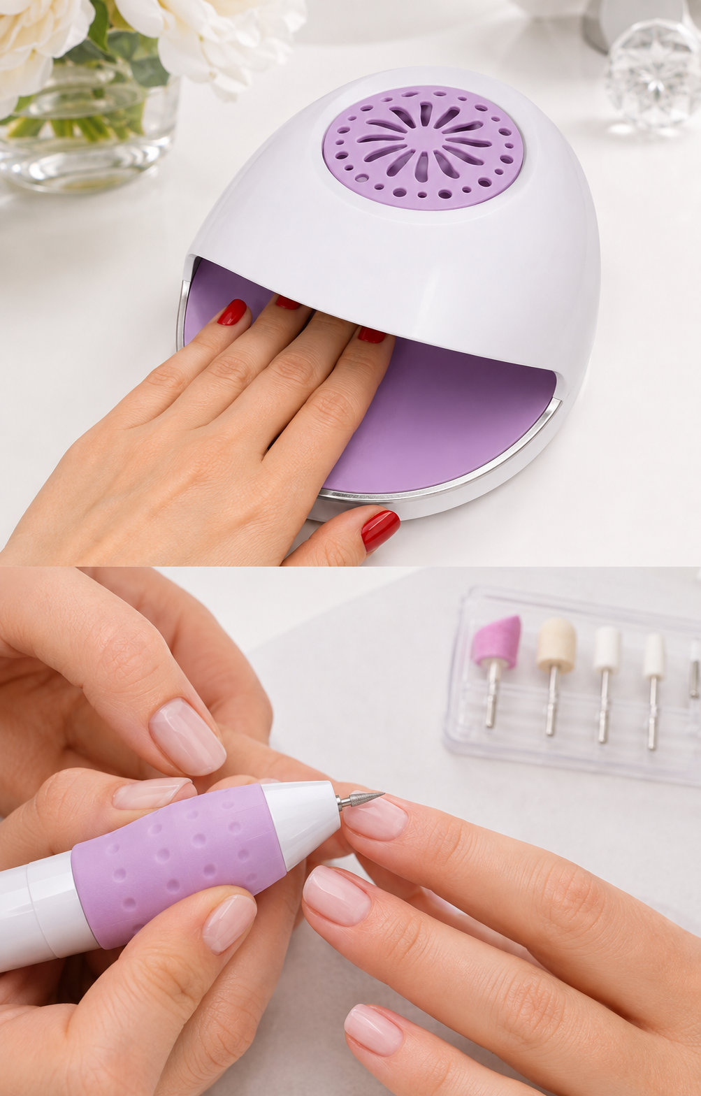 Kit de Manicure y Pedicure 2 en 1 – Torno Eléctrico + Secador de Uñas