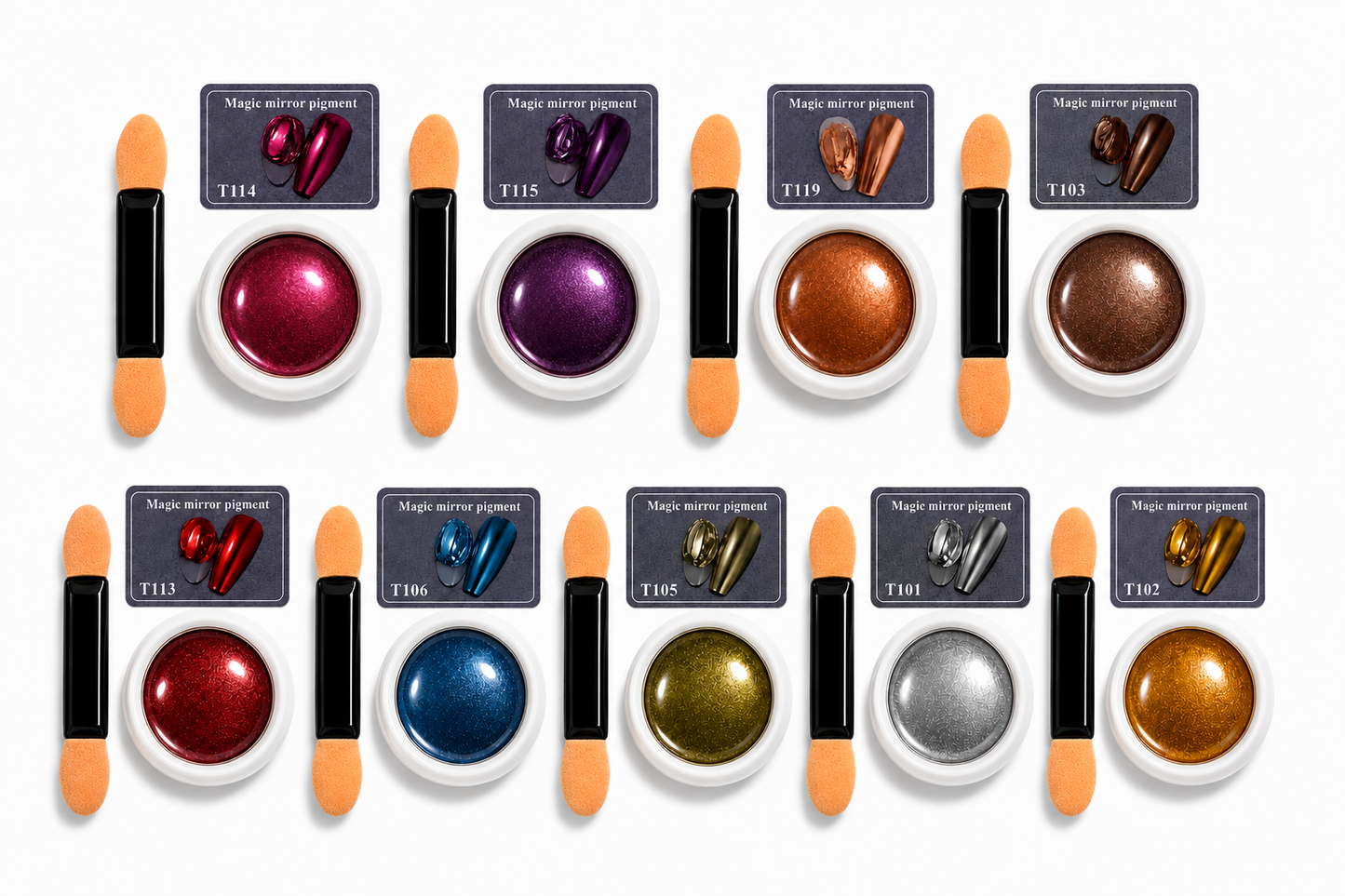 Polvo Efecto Aurora de Uñas Pack x 12 Surtido