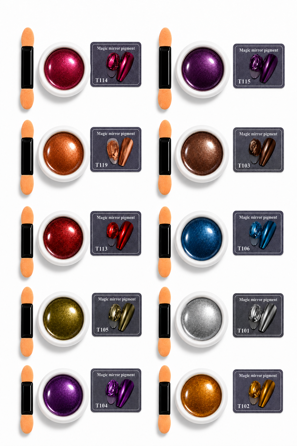 Polvo Efecto Aurora de Uñas Pack x 12 Surtido